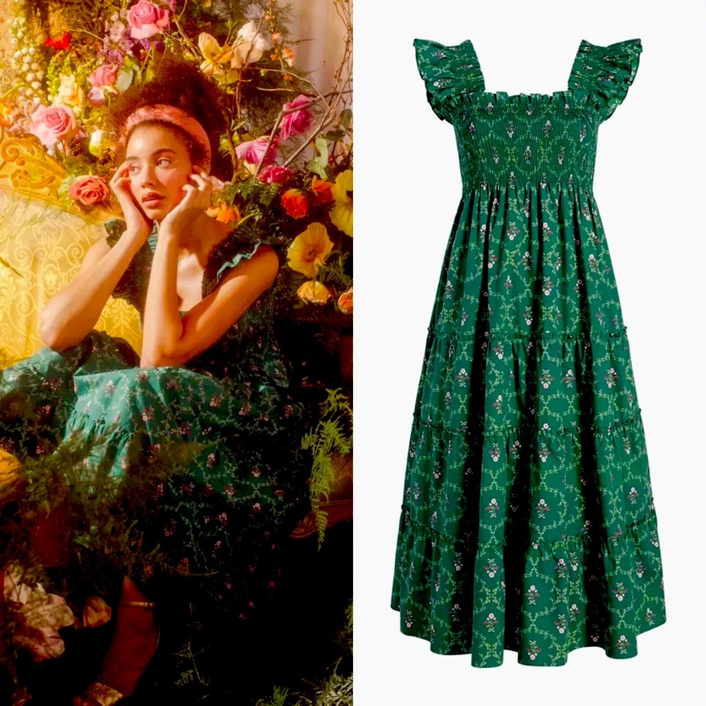 Hill House Ellie in Emerald Trellis